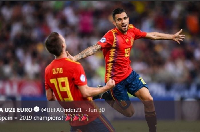 Dani Ceballos saat membawa timnas Spanyol menjuarai Piala Eropa U-21 2019.
