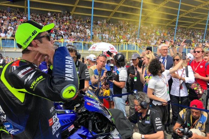 Pembalap Monster Energy Yamaha, Valentino Rossi jelang melakoni seri MotoGP Belanda 2019, Minggu (30/6/2019)