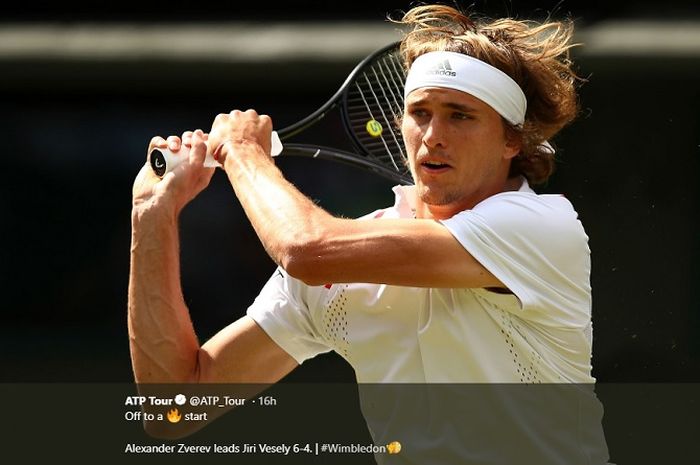 Tunggal putra unggulan keenam Wimbledon 2019, Alexander Zverev, tersingkir pada hari pertama, Senin (1/7/2019) 