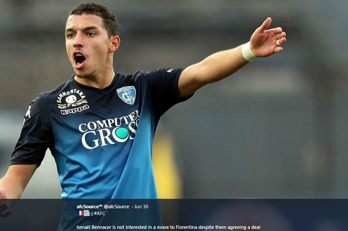 Gelandang Ismael Bennacer segera bergabung ke AC Milan dari Empoli.