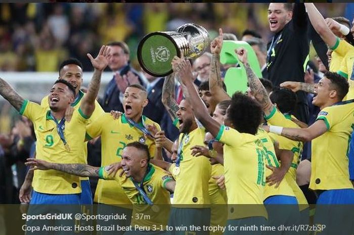 Brasil juara Copa America 2019 usai mengalahkan Peru di final.