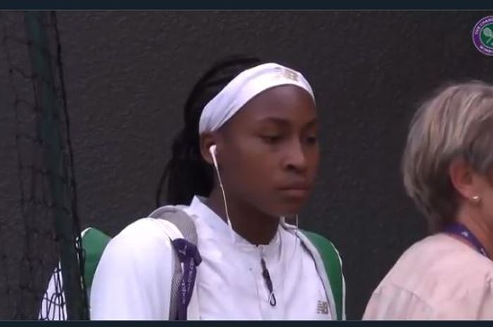Petenis remaja, Cori Gauff, bersiap sebelum berlaga di Wimbledon 2019.