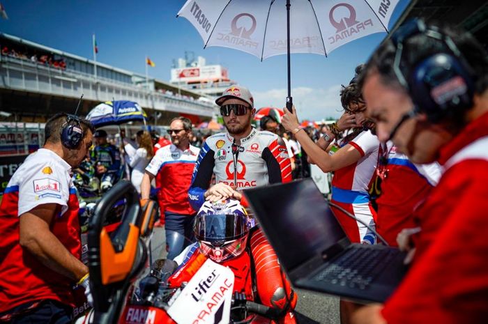 Pembalap Pramac Racing, Jack Miller tengah bersiap jelang balapan MotoGP Jerman 2019, Minggu (7/7/2019)