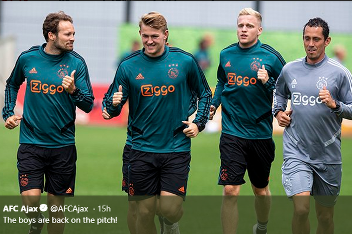 Matthijs de Ligt, sudah berlatih lagi dengan Ajax Amsterdam.