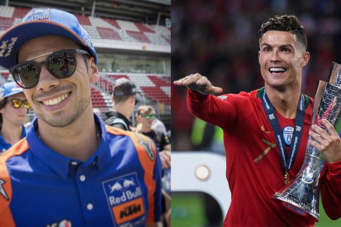 Miguel Oliveira (kiri) merasa mendapat sorotan besar dari pencinta MotoGP di Portugal seperti halnya Cristiano Ronaldo (kanan) di dunia sepak bola