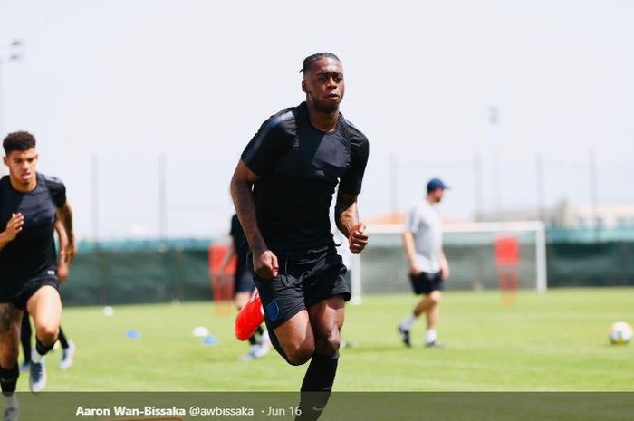 Bek Manchester United, Aaron Wan-Bissaka, tengah latihan pramusim 2019 di Australia.