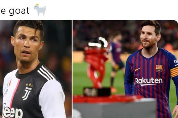 Megabintang Juventus, Cristiano Ronaldo (kiri), dan megabintang Barcelona, Lionel Messi.