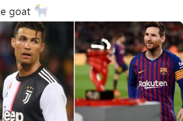 Megabintang Juventus, Cristiano Ronaldo (kiri), dan megabintang Barcelona, Lionel Messi.