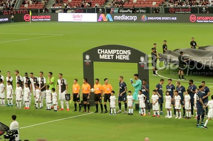 Suasana jelang pertandingan Juventus vs Tottenham Hotspur pada ajang International Champions Cup di National Stadium, Singapura, 21 Juli 2019.