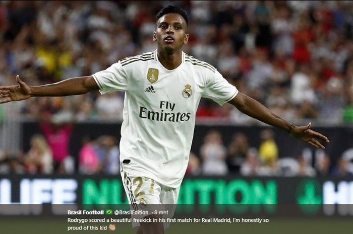 Rodrygo, Neymar baru Real Madrid, sukses cetak gol tendangan bebas indah ke gawang Bayern Muenchen