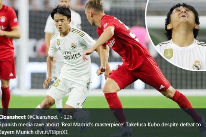 Bintang muda baru Real Madrid, Takefusa Kubo, dalam laga uji coba melawan Bayern Muenchen pada Minggu (21/7/2019) pagi WIB.