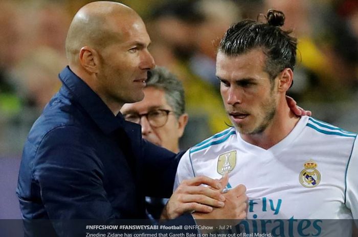 Gareth Bale (kanan) dan Zinedine Zidane.