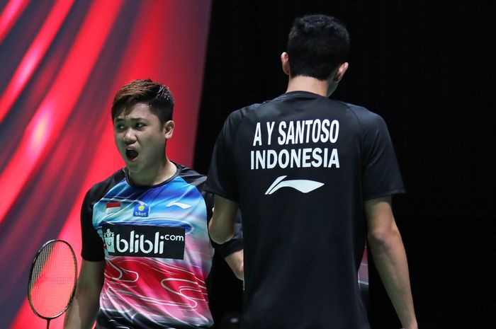 Pasangan ganda putra Indonesia, Wahyu Nayaka Arya Pankaryanira/Ade Yusuf Santoso.