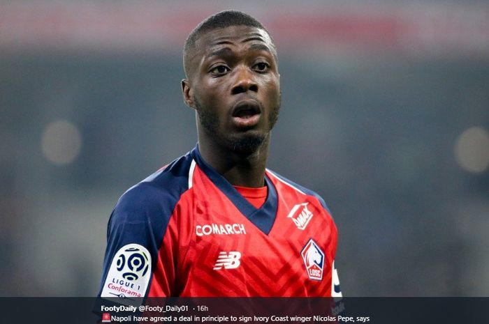 Striker Lille, Nikolas Pepe, menjadi incaran Liverpool dan Arsenal.