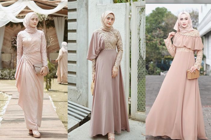 5 Gaun Pesta Hijab Modern Warna Pastel yang Manis Buat 