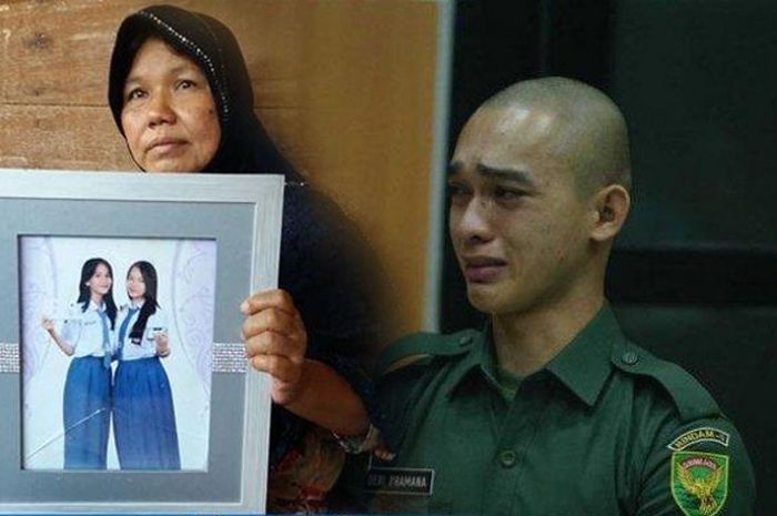 Suhartini, ibunda Vera (kiri) dan Prada DP (kanan)