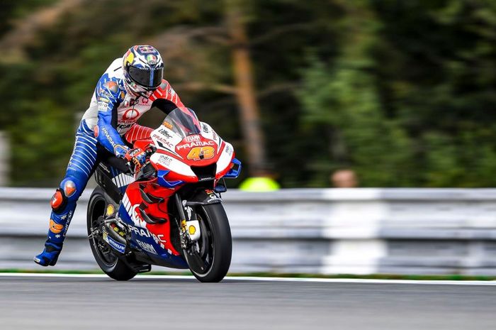 Aksi pembalap Pramac Racing, Jack Miller pada sesi latihan bebas MotoGP Republik Ceska 2019, Jumat (2/8/2019)