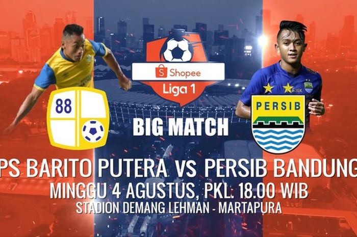 Pertandingan pekan ke-12 Liga 1 2019 mempertemukan Barito Putera vs Persib Bandung di Stadion Demang Lehman, Martapura, Minggu (4/8/2019).