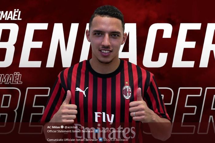 Poster peresmian Ismael Bennacer sebagai pemain baru AC Milan.