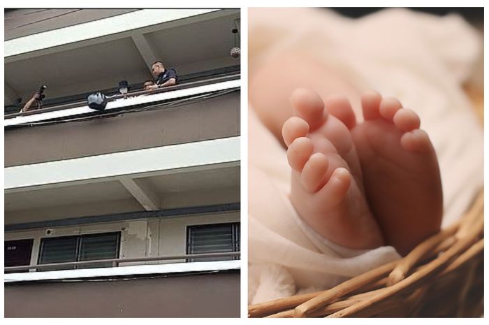 Seorang bayi tewas setelah diracun dan dibuang dari lantai tiga apartemen oleh ibunya sendiri.