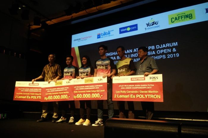 Djarum Foundation memberikan penghargaan kepada juara Kejuaraan Asia 2919 di Plaza Senayan, Jakarta, Kamis (8/8/2019).