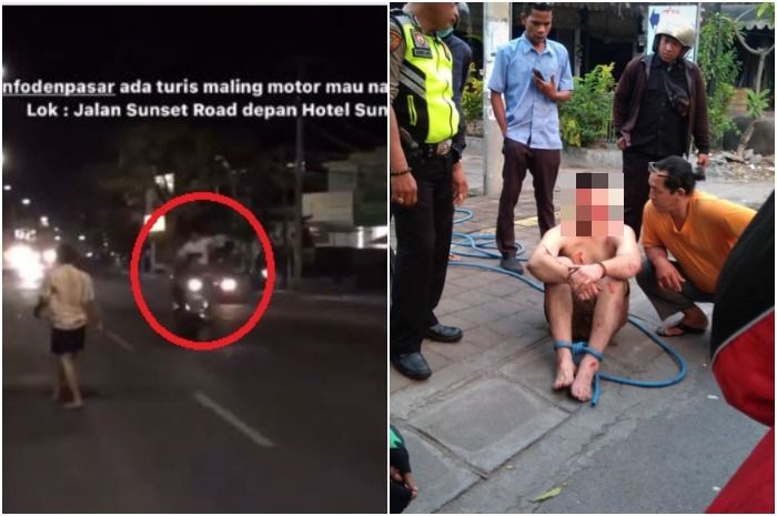 Viral Video Bule Ngamuk di Bali Sampai Nekat Tabrakan Diri ke Mobil, Akhirnya Diikat Warga dengan Selang Air