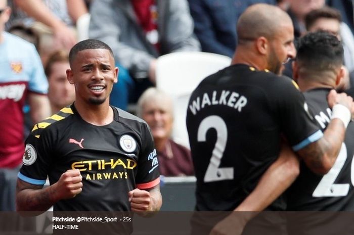 Gabriel Jesus membawa Manchester City unggul sementara atas West ham United 1-0 pada pekan pertama Liga Inggris 2019-2020.