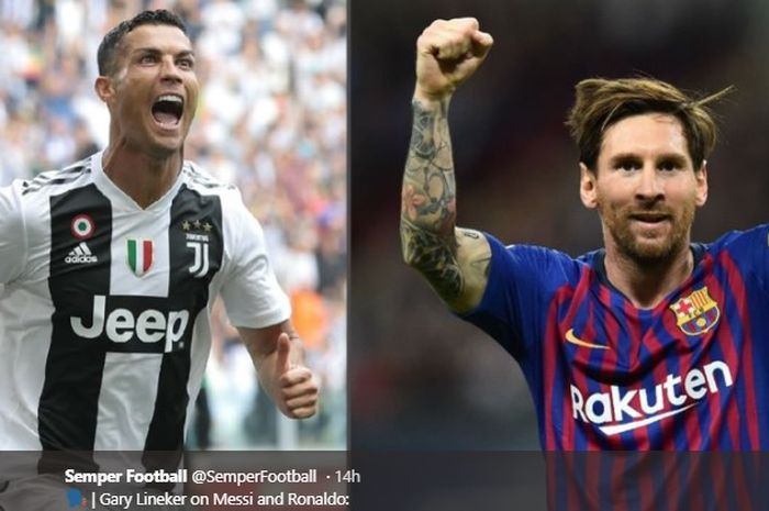 Megabintang Juventus, Cristiano Ronaldo dan megabintang Barcelona, Lionel Messi bersaing di Liga Champions