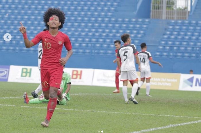 Bintang Timnas U-18 Indonesia Amiruddin Bagus Kahfi Al-Fikri kembali mencetak gol.