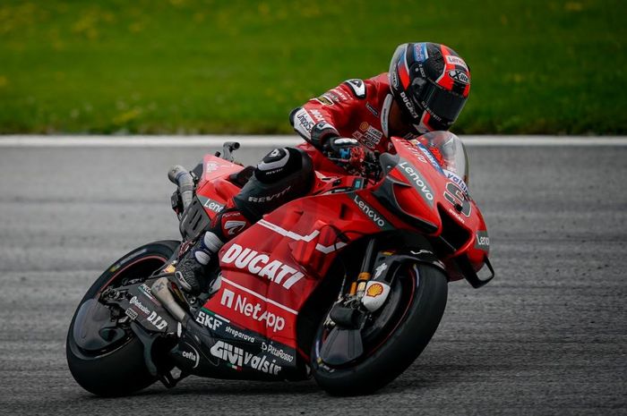 Aksi Pembalap Mission Winnow Ducati, Danilo Petrucci pada MotoGP Austria 2019, Minggu (11/8/2019)