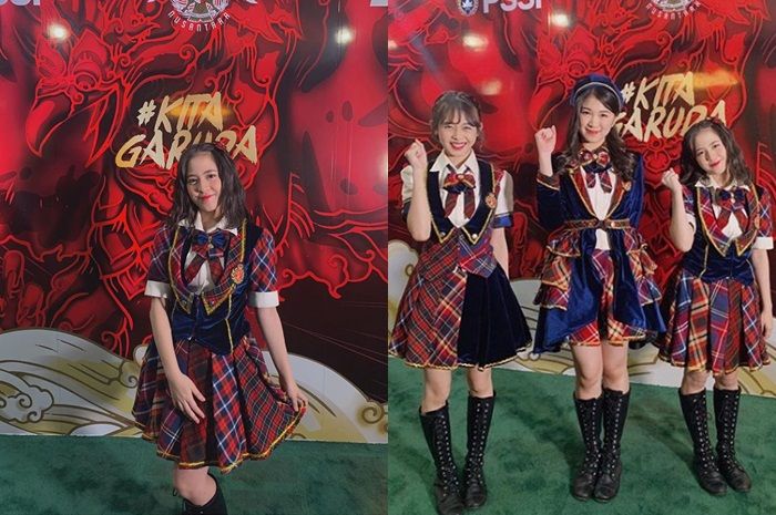 Potret Zara JKT48 ketika mengenakan seragam untuk manggung bersama tim JKT48