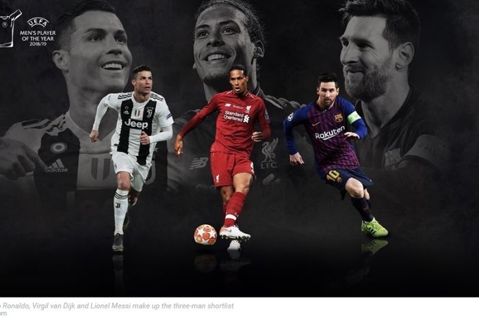 Cristiano Ronaldo, Virgil van Dijk, dan Lionel Messi