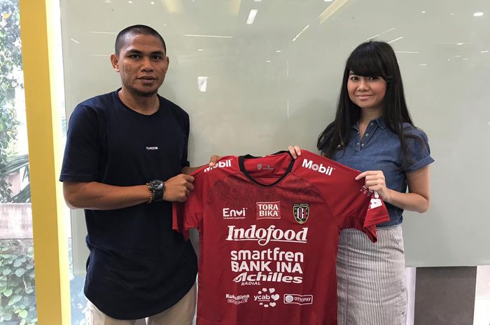 Aldino Herdianto, rekrutan anyar Bali United yang diresmikan pada Senin (19/8/2019).