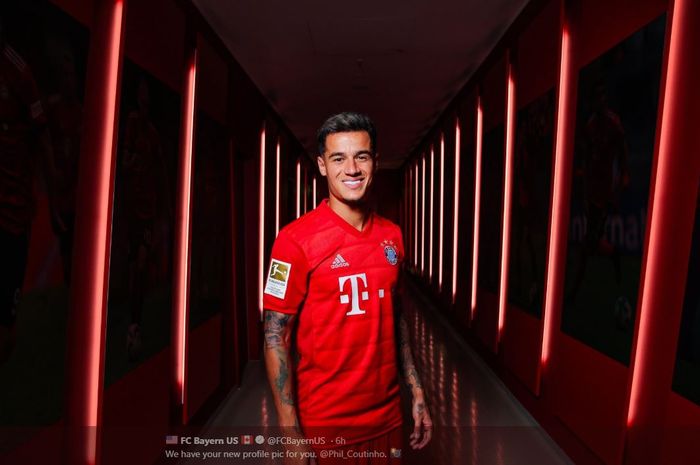 Philippe Coutinho saat diresmikan sebagai pemain Bayern Muenchen.