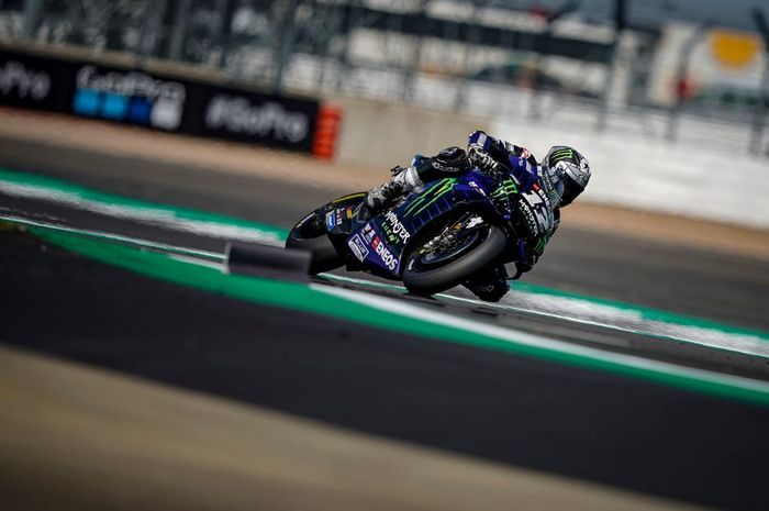 Pembalap Monster Energy Yamaha, Maverick Vinales pada MotoGP Inggris 2019, Minggu (25/8/2019)