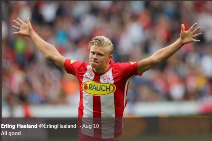 Striker RB Salzburg, Erling Braut Haaland, mengguncang Liga Champions