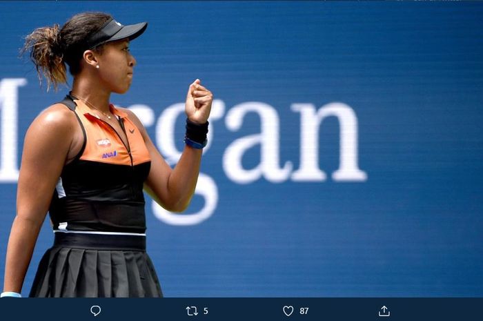 Petenis Jepang, Naomi Osaka, ketika bertanding dalam turnamen US Open 2019 Rabu (28/8/2019)