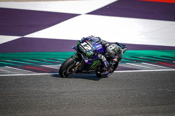 Pembalap Monster Energy Yamaha, Maverick Vinales pada sesi tes resmi MotoGP 2019 di Sirkuit Misano, San Marino, Jumat (30/8/2019)