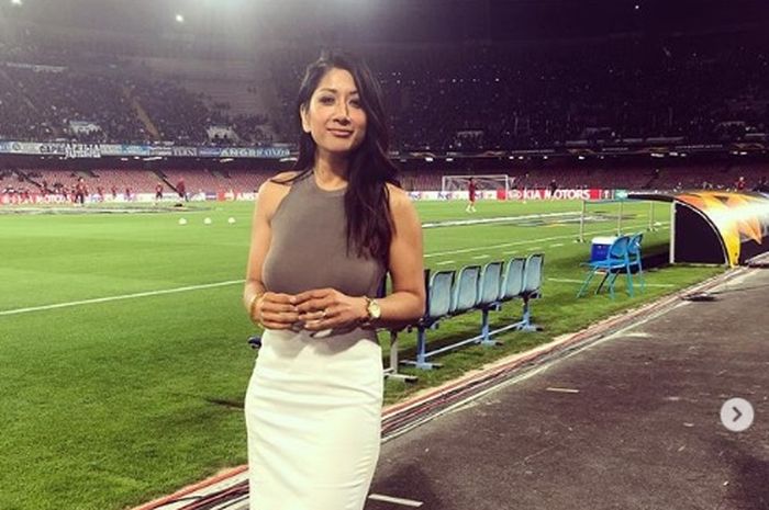 Reshmin Chowdhury, presenter malam penghargaan UEFA Liga Champions.