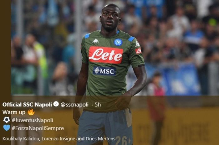 Bek Napoli, Kalidou Koulibaly, dalam laga kontra Juventus pada Sabtu (31/8/2019).