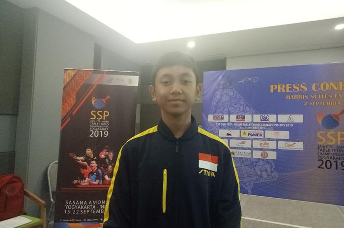 Atlet muda tenis meja Indonesia, Fikri Fakih Fadilah.