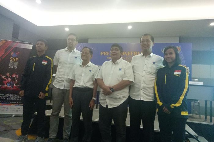 Konferensi pers Kejuaraan Tenis Meja Asia di FX Sudirman, Jakarta, Senin (2/9/2019).