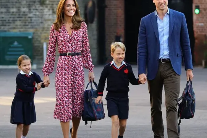 Outfit Kate Middleton saat mengantar anak-anaknya