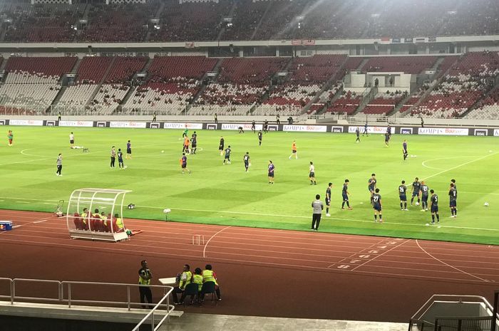 Suasana menjelang laga Indonesia vs Thailand di Kualifikasi Piala Dunia 2022 zona Asia, Selasa (10/9/2019) di Stadion Utama Gelora Bung Karno, Jakarta.