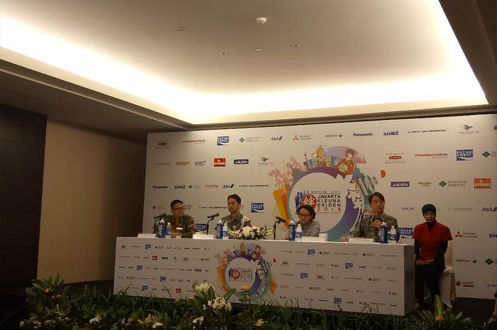 Suasana konferensi pers Jakarta Kizuna Ekiden di Hotel Fairmont, Sabtu (14/9/2019).