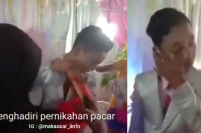 Seorang wanita ngamuk di pernikahan mantan
