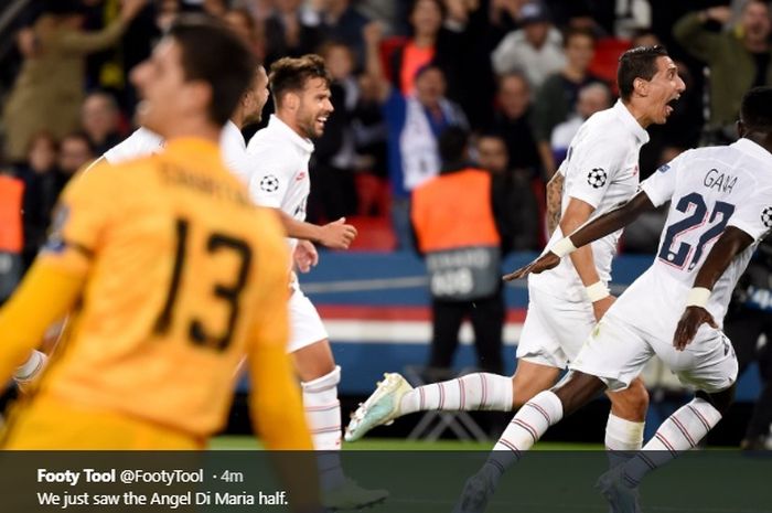 Dua gol dari Angel Di Maria membawa Paris Saint-Germain sementara unggul 2-0 atas Real Madrid pada babak pertama pertandingan Grup A Liga Champions di Stadion Parc des Princes, Rabu (18/9/2019) atau Kamis dini hari WIB.