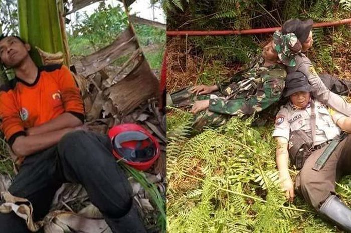 TNI dan Polri kelelahan saat padamkan kebakaran hutan
