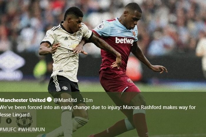 Duel West ham United versus Manchester United di London Stadium, Minggu (22/9/2019).