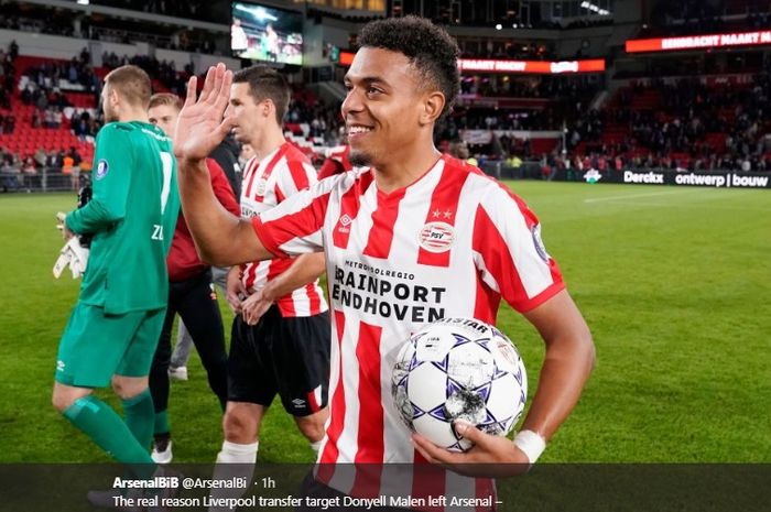 Eks penyerang Arsenal yang kini merumput bersama PSV Eindhoven, Donyell Malen.